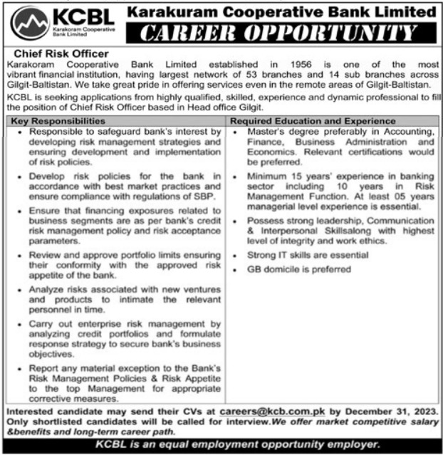Cooperative Bank Limited Latest Career Opportunities 2023