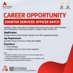 Bank Alfalah ( Counter Services Officer  ) Jobs 2024 