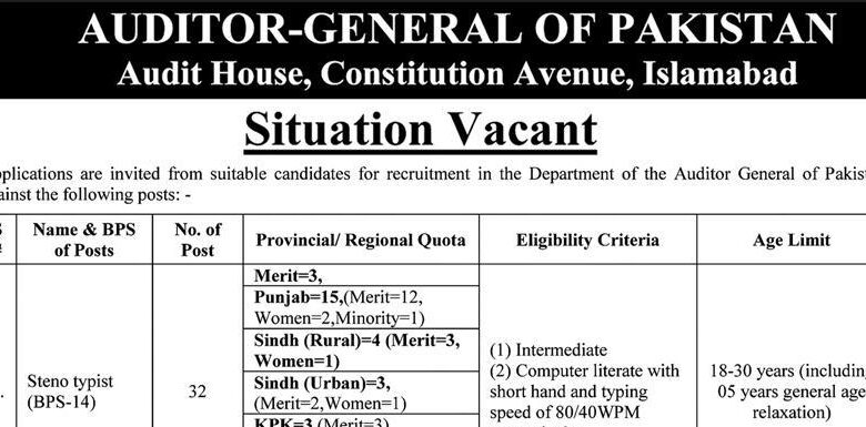 Auditor General Of Pakistan Latest Job Opportunities 2023