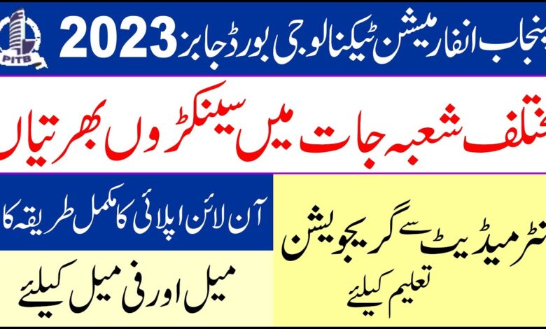 Punjab Information Technology Board Lahore Latest Jobs 2023