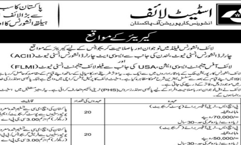 State Life Insurance Trainee Officers Job Opportunities 2024