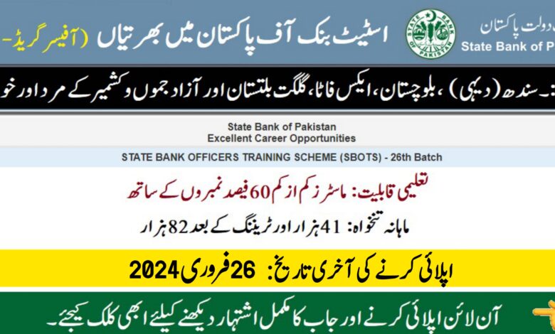 State Bank of Pakistan (Officer Grade-II) Career Opportunities 2024