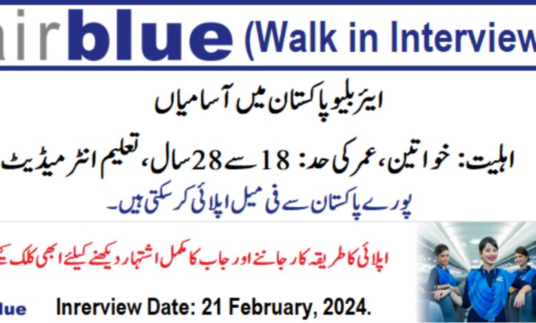 Airblue Latest Jobs 2024 Walk in Interviews (Apply Now)
