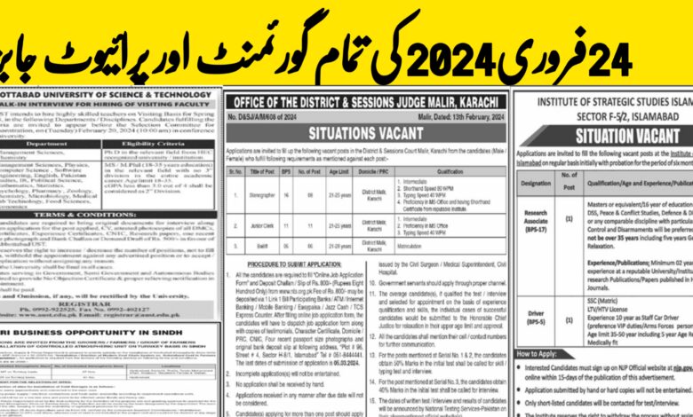Today All Jobs 24 February 2024