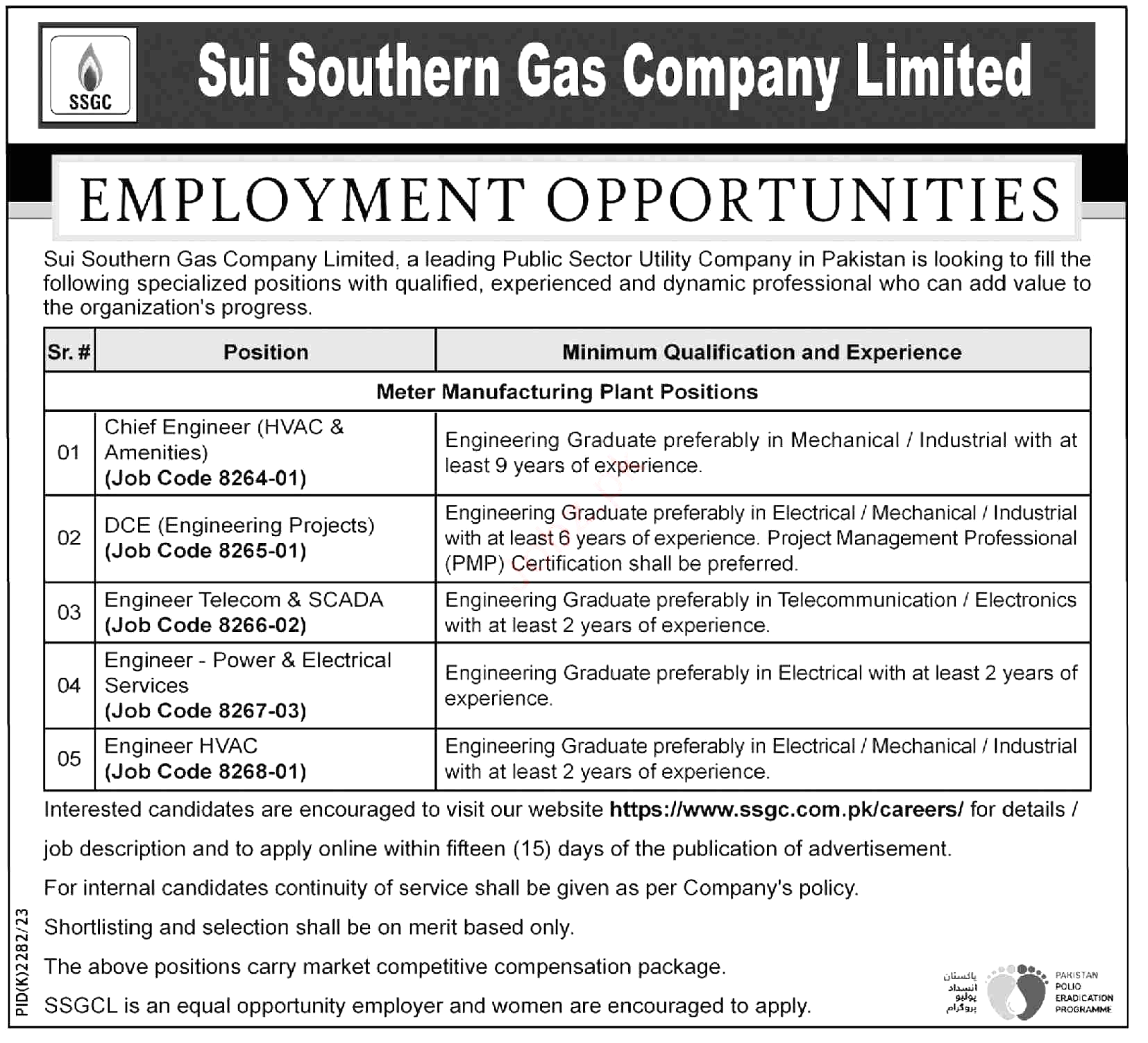 Advertisement SSGC Latest Employement Opportunities 2024