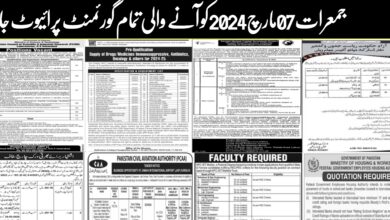 Today Thursday 07 March 2024 All Public & Private Newspaper Job Opportunities