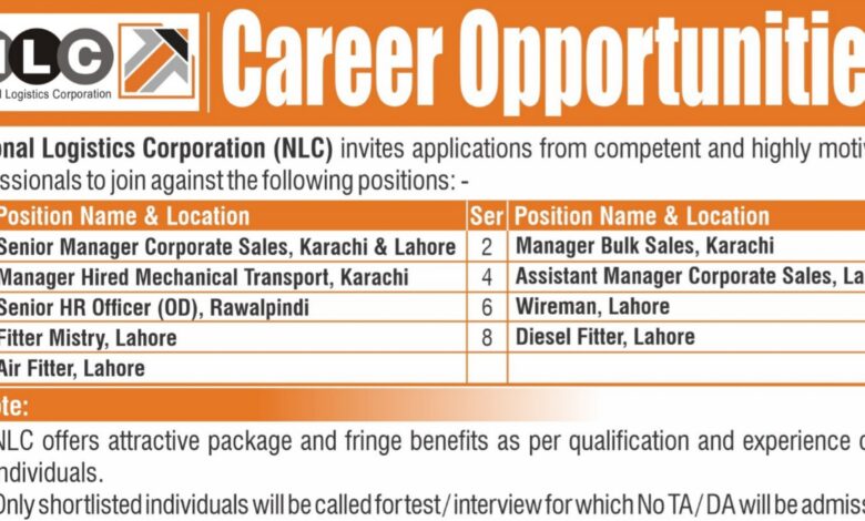 NLC Lahore Career Opportunities 2024