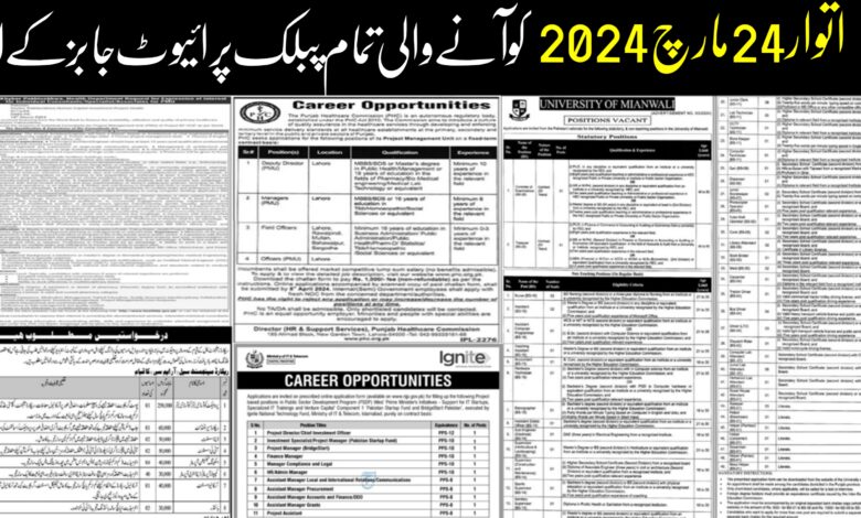 Sunday 24 March 2024 All Newspaper Jobs Govt & Private