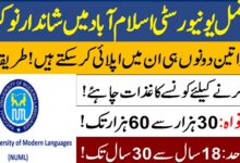 NUML Islamabad Job Opportunities 2024