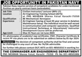 Pakistan Navy Lecturer (BPS-17) Latest Job Opportunities 2024