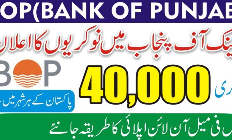BOP Bank of Punjab Jobs 2024