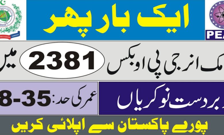 Atomic Energy PO Box 2381 Islamabad Jobs 2024