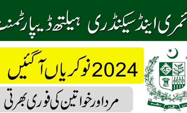 Primary & Secondary Healthcare Department Lahore Jobs 2024