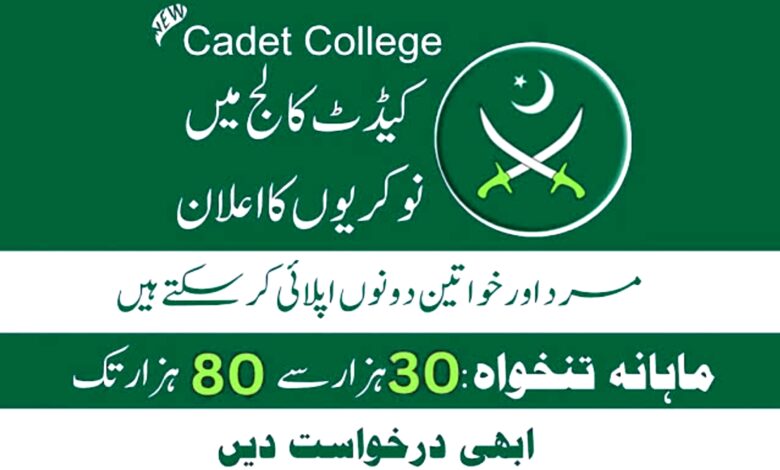 Cadet College ( Lecturer BPS-17 ) Jobs 2024