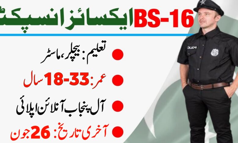 Excise and Taxation Inspector BS-16 Jobs 2024