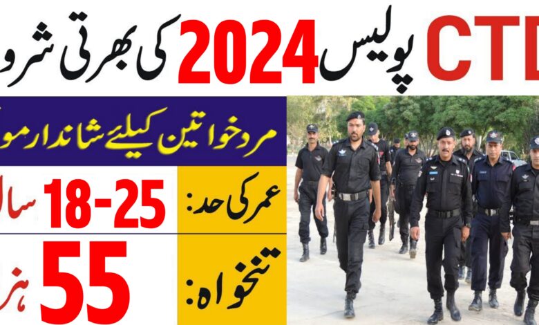 Counter Terrorism Department CTD Punjab Police Jobs 2024