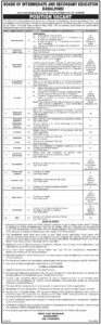 Rawalpindi Board of Intermediate and Secondary Education Jobs 2024