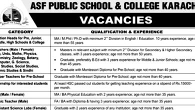 ASF Public School and College Karachi Jobs 2024