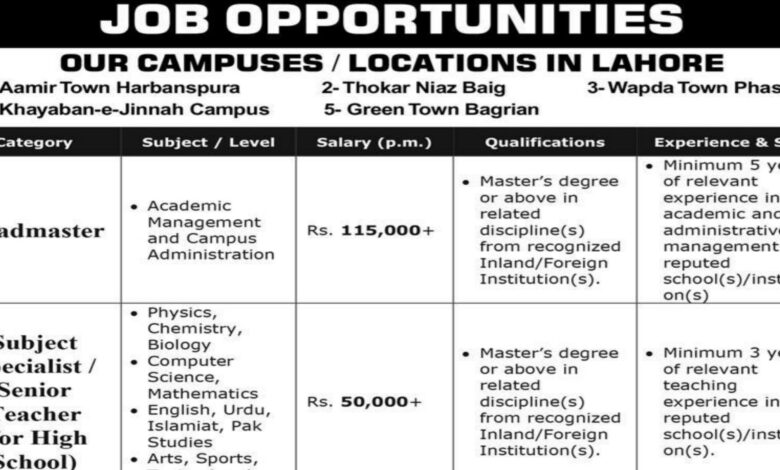 The Trust School Lahore Jobs 2024