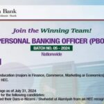 Meezan Bank Personal Banking Officer Job Opportunities 2024