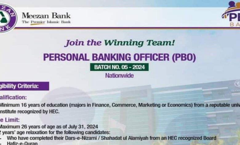 Meezan Bank Personal Banking Officer Job Opportunities 2024