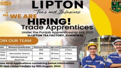 Lipton Tea Factory Khanewal Apprenticeship Program Batch 2024