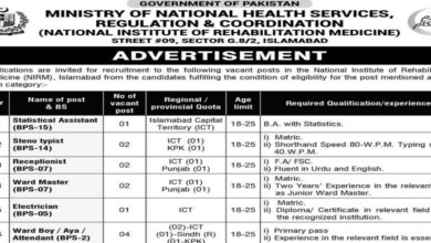 Ministry Of National Health Services Islamabad Jobs 2024