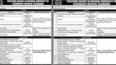 National University of Technology NUTECH Islamabad Jobs 2024