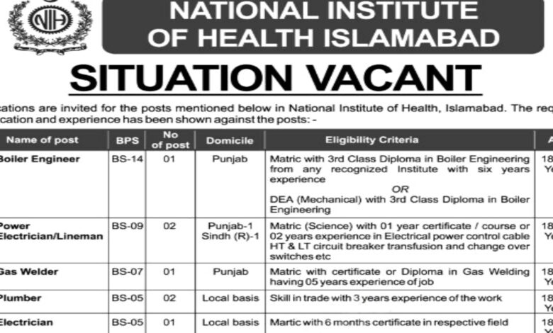 National Institute of Health NIH Latest Jobs 2024