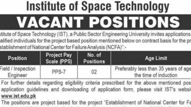 Institute of Space Technology IST Islamabad Jobs 2024