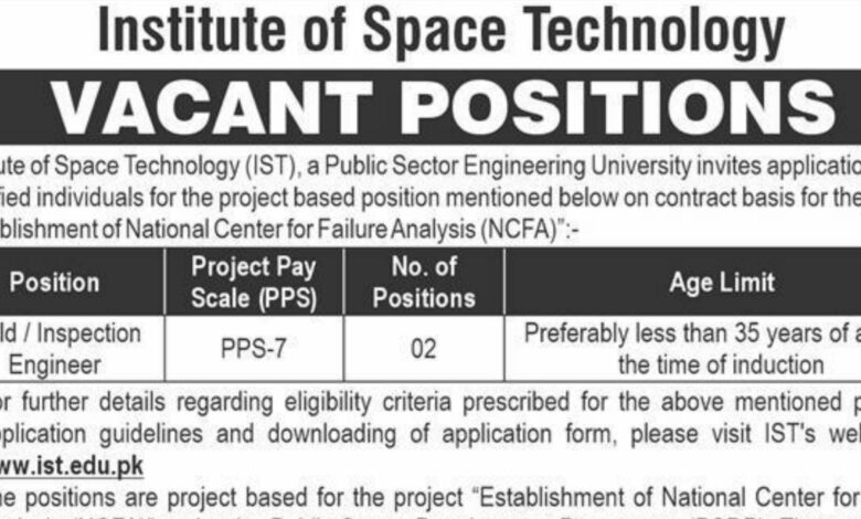 Institute of Space Technology IST Islamabad Jobs 2024