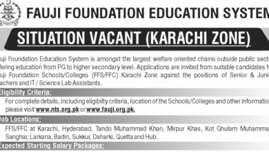 Fauji Foundation Education System ( Senior & Junior Teachers ) Karachi Jobs 2024