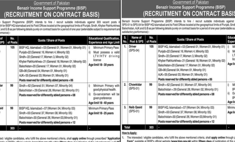 Benazir Income Support Programme BISP Islamabad Jobs 2024