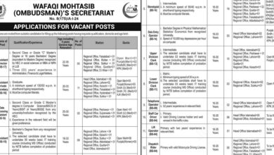 Wafaqi Mohtasib Ombudsman Secretariat Islamabad Jobs 2024