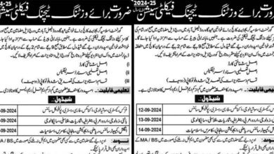 Government Islamia Graduate College For Women Faisalabad Jobs 2024