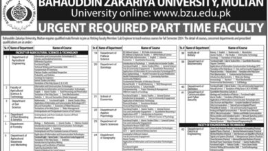 Bahauddin Zakariya University BZU Multan Jobs 2024