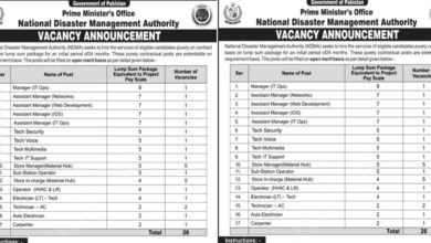 National Disaster Management Authority NDMA Islamabad Jobs 2024