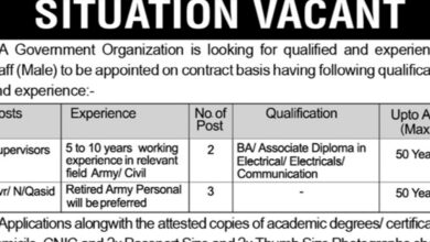 Government Organization PO BOX NO.95 Rawalpindi Jobs 2024