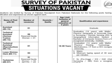 Survey Of Pakistan Rawalpindi Jobs Notice September 2024