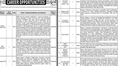 National TB Control Program NTP Islamabad Jobs Notice 2024