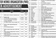 Frontier Works Organization FWO Rawalpindi Jobs Notice 2024