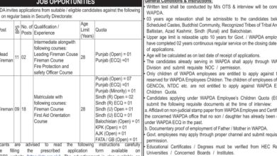 Water and Power Development Authority WAPDA Lahore Jobs Notice 2024