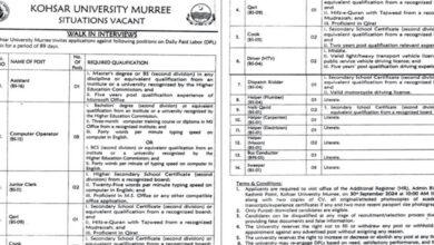 Kohsar University Murree Jobs Notice 2024