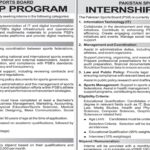 Pakistan Sports Board Islamabad Internship Program Notice 2024