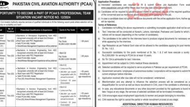 Pakistan Civil Aviation Authority PCAA Karachi Jobs Notice 2024