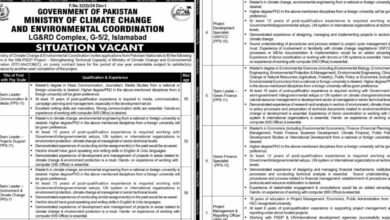 Ministry of Climate Change Islamabad Jobs Announcement 2024