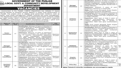 Local Government & Community Development Department Lahore Jobs 2024