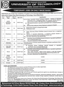 Mir Chakar Khan Rind University of Technology Dera Ghazi Khan Jobs Notice 2024