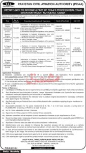 Pakistan Civil Aviation Authority PCAA Karachi Jobs Notice 2024