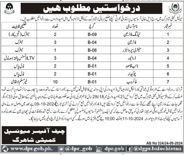 Municipal Committee Jobs 2024